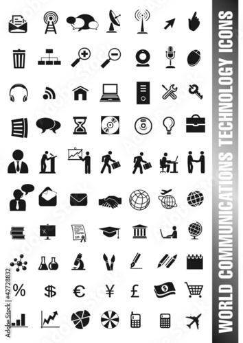 world communications icons