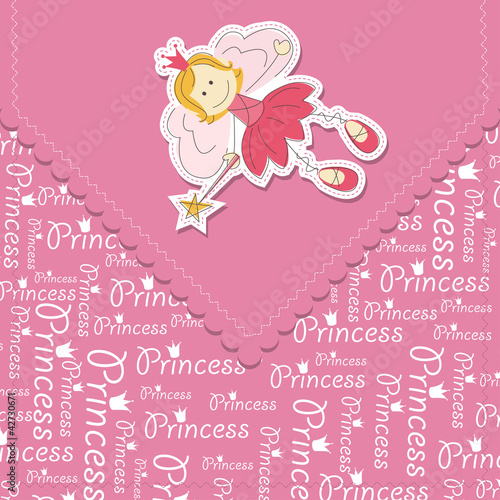 Girl greeting card with fairy