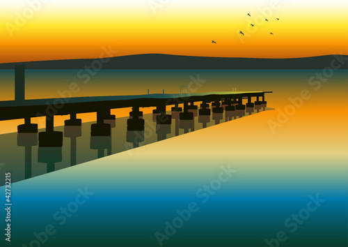 Vector illustration of a pier