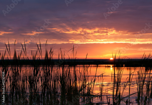 Sunrise over dam