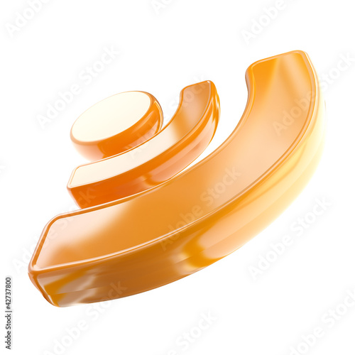 Orange RSS icon glossy embl...