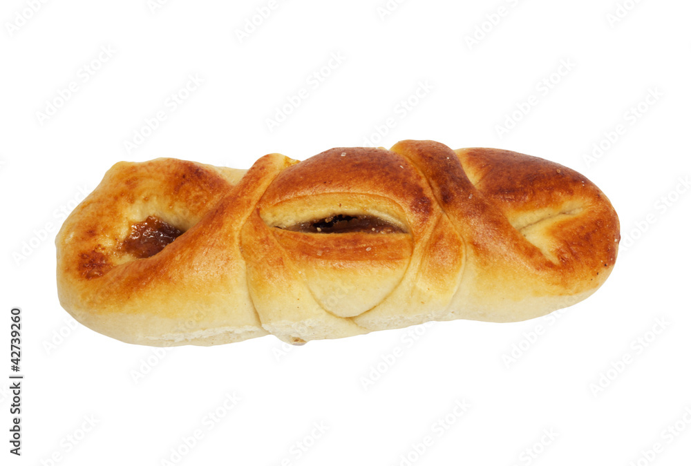 bread with jam on a white background bread with jam on a white background