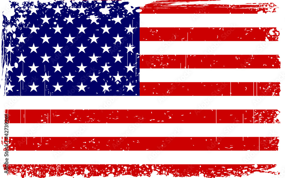 Fototapeta premium Grungy American Flag