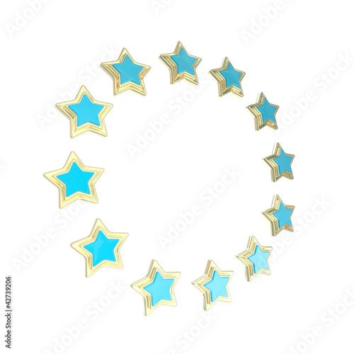 Circle star frame emblem isolated