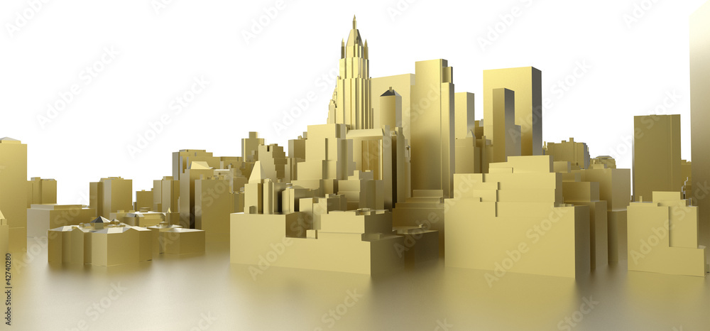 abstract gold city