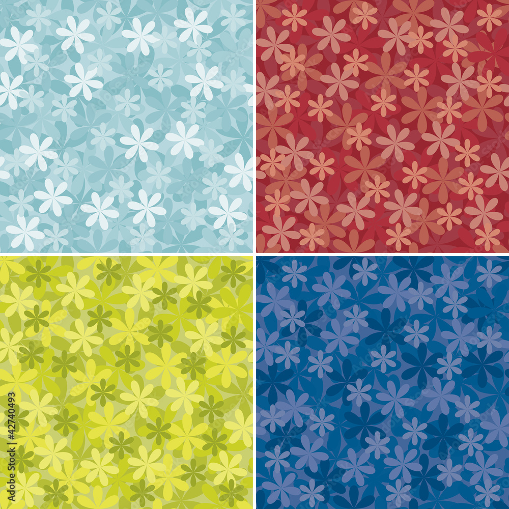 Set of four seamless abstract floral background Set of four seamless abstract floral background