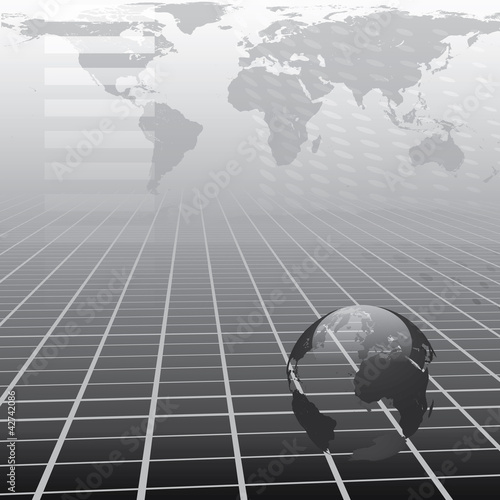Abstract business background with earth map