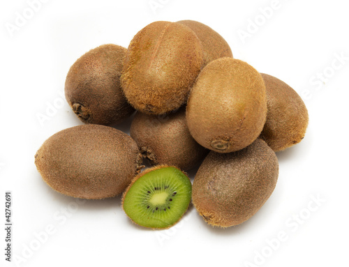 some fresh kiwi on white background