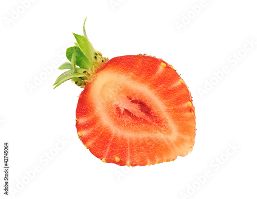 Half of strawberry isolated on white