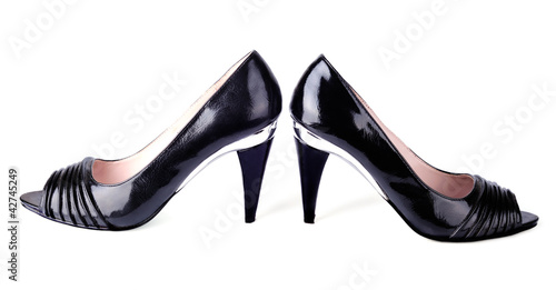 Women's black high-heeled shoes
