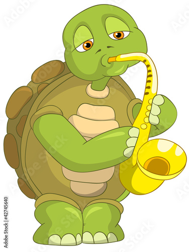 Funny Turtle. Saxophonist.