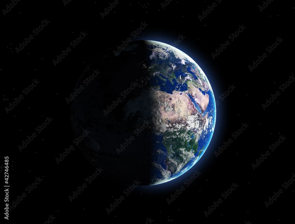 Planet earth in space