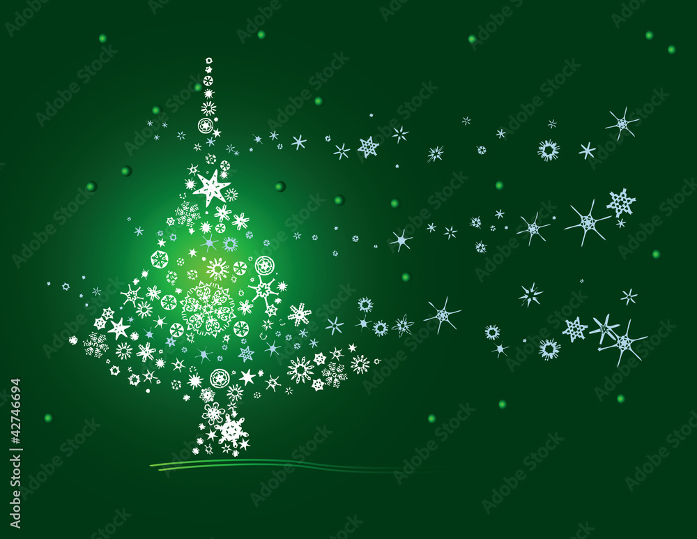 Christmas tree from snowflakes Christmas tree from snowflakes