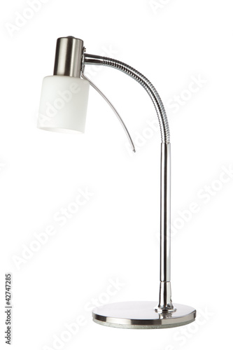 Metallic Table Lamp. On a white background.