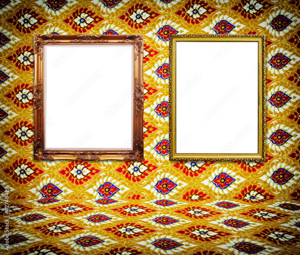 Vintage photo frame on the Orange wallpaper. Stock Photo | Adobe Stock