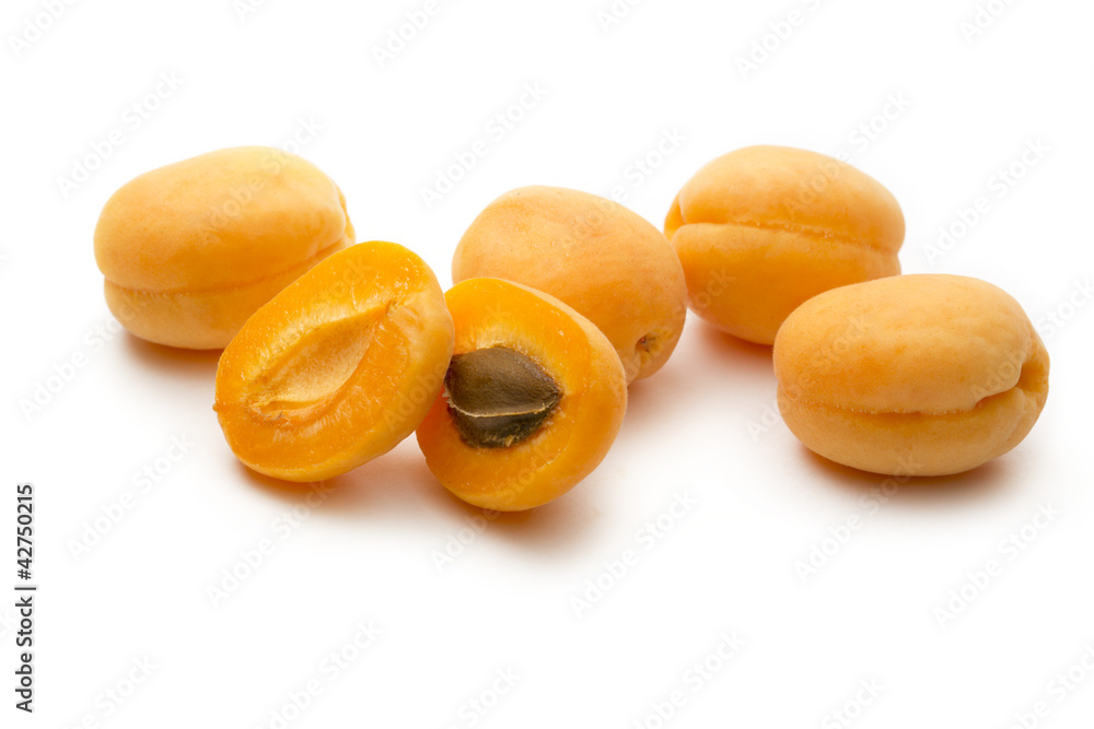 Ripe apricots on white background Ripe apricots on white background