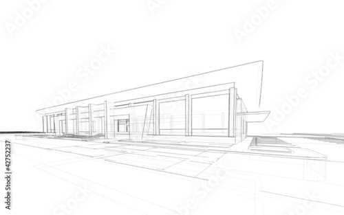 Wireframe of building