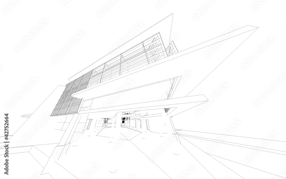 Wireframe of building Wireframe of building
