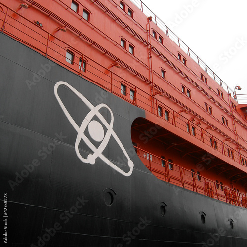 Starboard side of a nuclear-powered ice-breaker