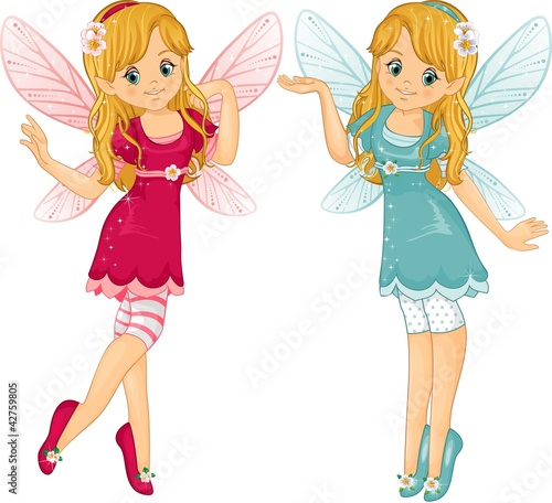 Pink fairies blue