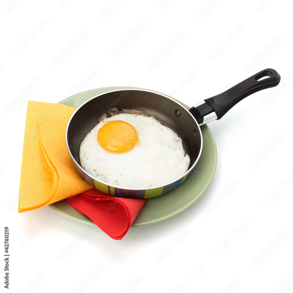 Fried egg on pan Fried egg on pan