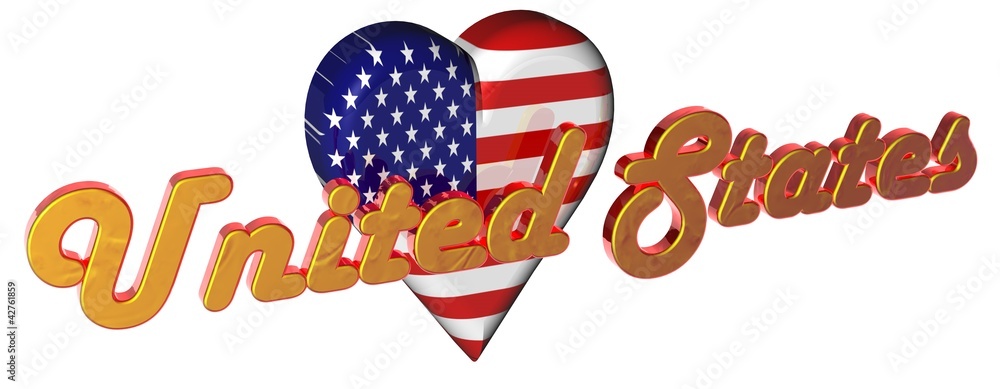 Fototapeta premium 3D Herz - United States