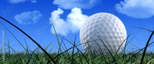 Golf Ball On Green Grass