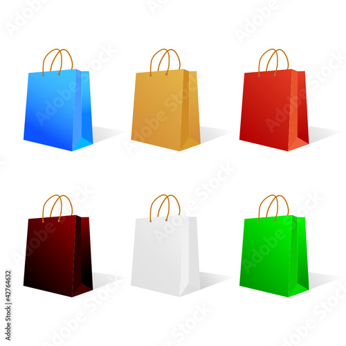 paper bag in six color vector illustration