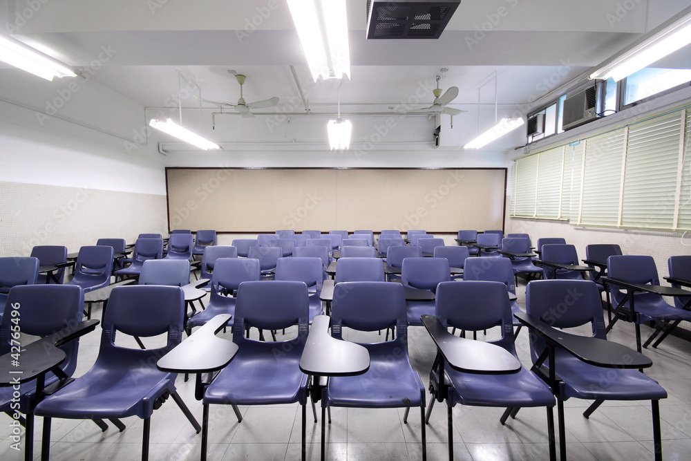 Fototapeta premium empty classroom with chair and board