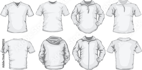 men's shirts template in white
