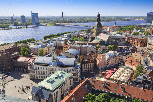 View of Riga towards Vansu Tilts bridge photo
