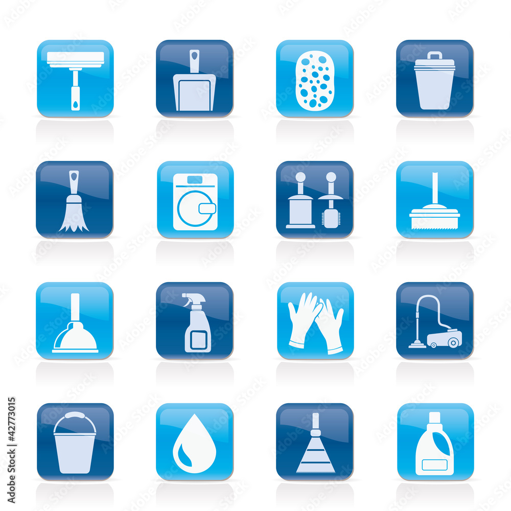 Cleaning and hygiene icons - vector icon set Cleaning and hygiene icons - vector icon set