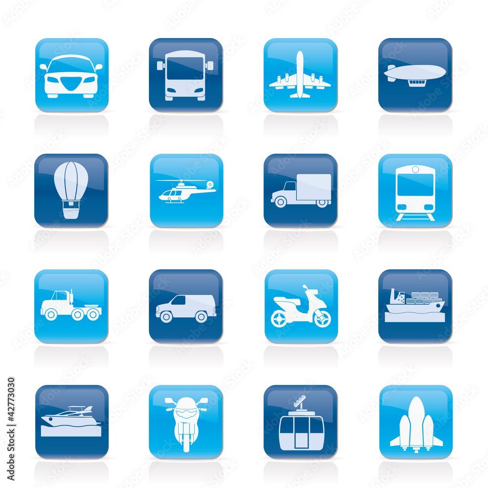 Transportation and travel icons - vector icon set Transportation and travel icons - vector icon set