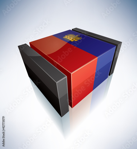 3D flag of Liechtenstein