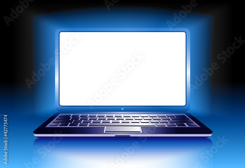Laptop in the dark for your message