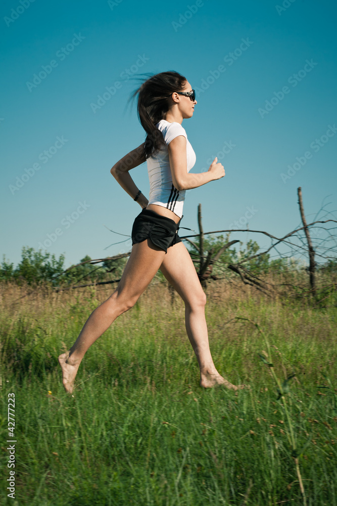 Sporty girl outdoors