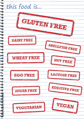 Food Allergy Rubber Stamps