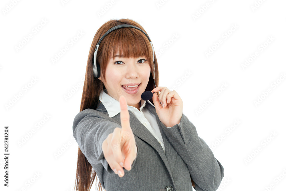 Beautiful business operator. Portrait of asian woman.