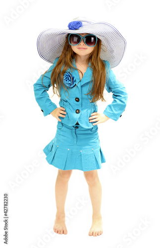 Portrait of funny little gi...
