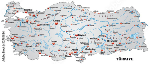 Übersichtskarte der Türkei