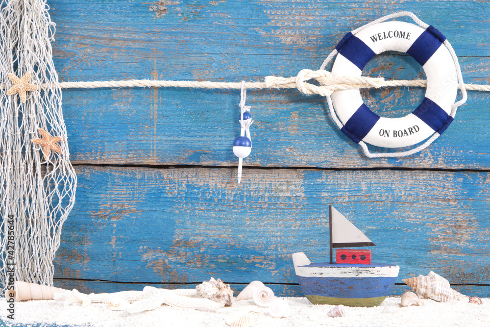 Fototapeta Welcome on Board - maritimer Hintergrund