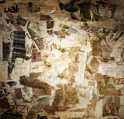 Fotobehang Kranten Gescheurd posterpapier in grunge stijl  © udra11