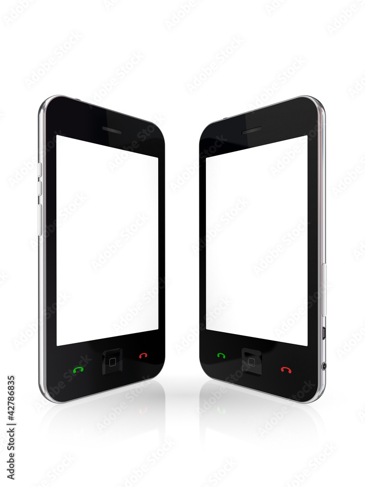 Modern mobile phones with touchscreen. Modern mobile phones with touchscreen.