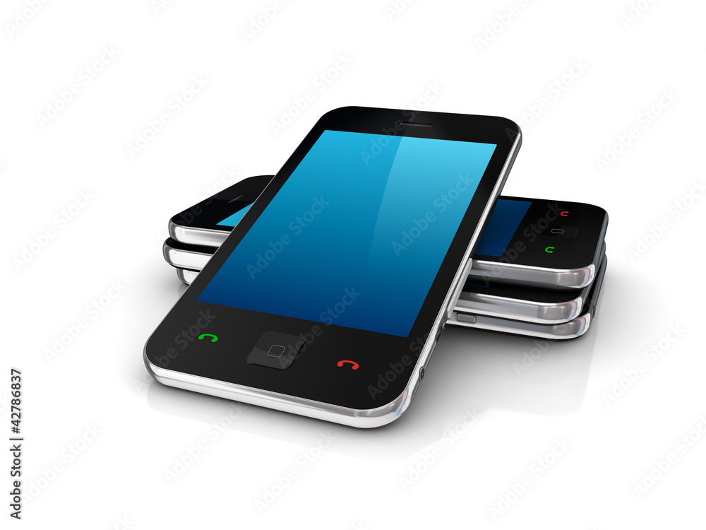 Modern mobile phones with touchscreen. Modern mobile phones with touchscreen.