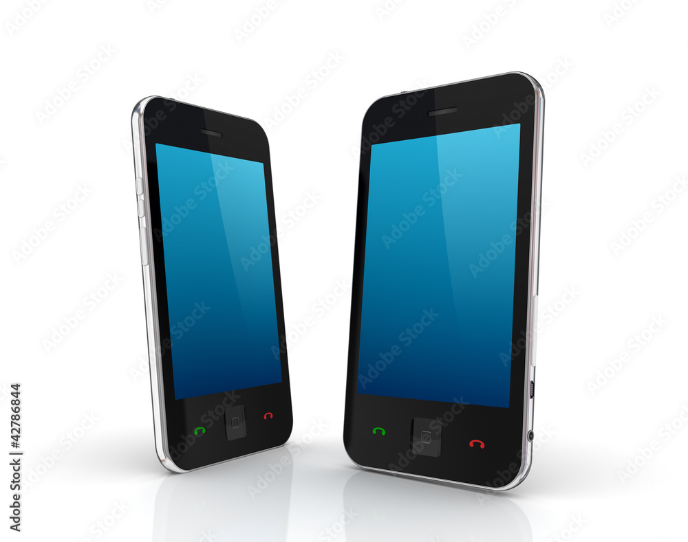Modern mobile phones with touchscreen. Modern mobile phones with touchscreen.