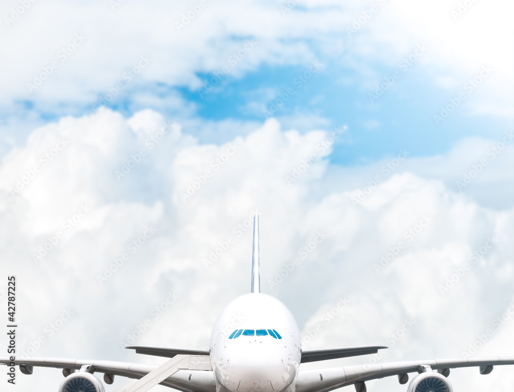 Fototapeta premium Jumbo jet at airport.