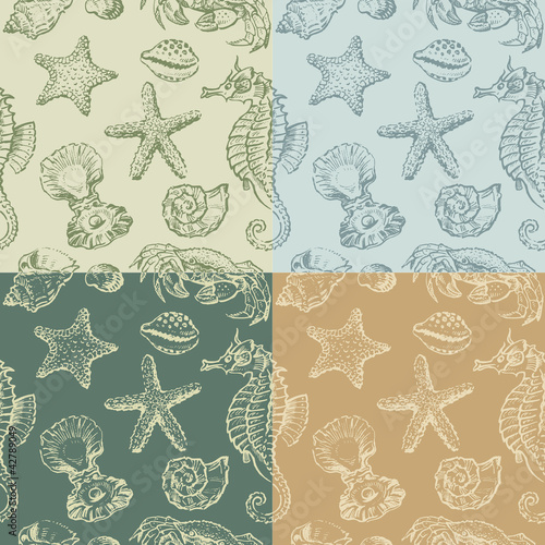 Background with a sea creatures