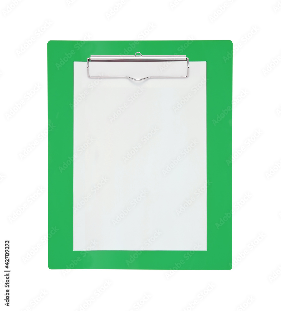 Clipboard with blank paper isolated on white Clipboard with blank paper isolated on white