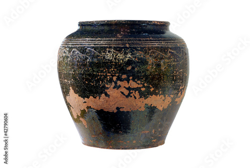 Ancient vase on a white background