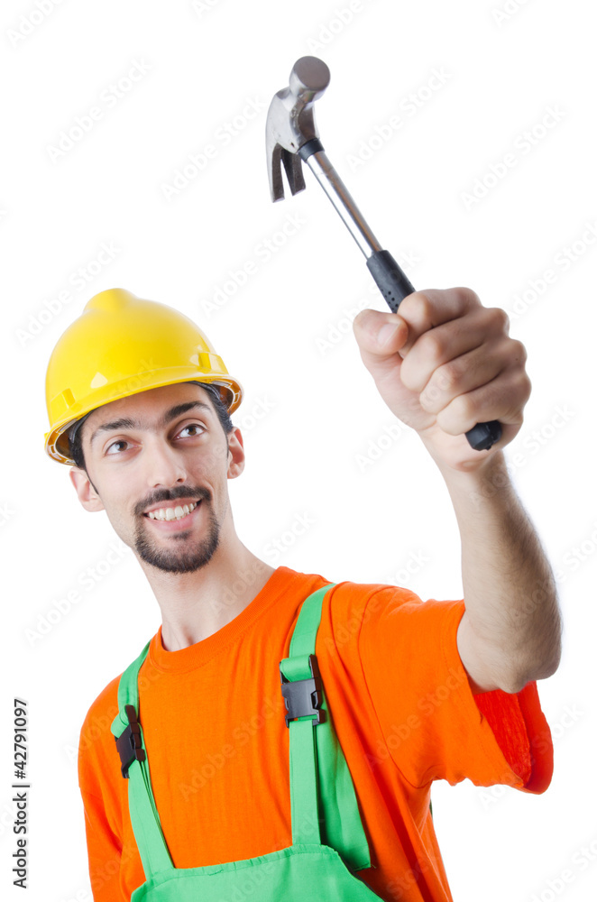 Repairman in coveralls in industrial concept Repairman in coveralls in industrial concept